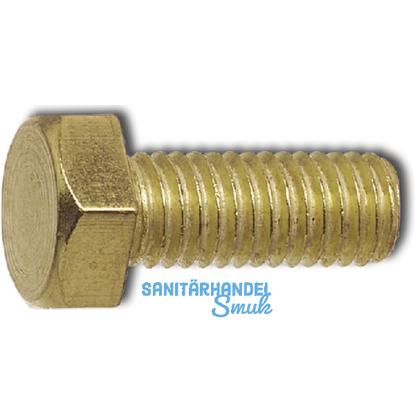 DIN 933 M12x 50 Messing blank Sechskantschraube ohne Schaft