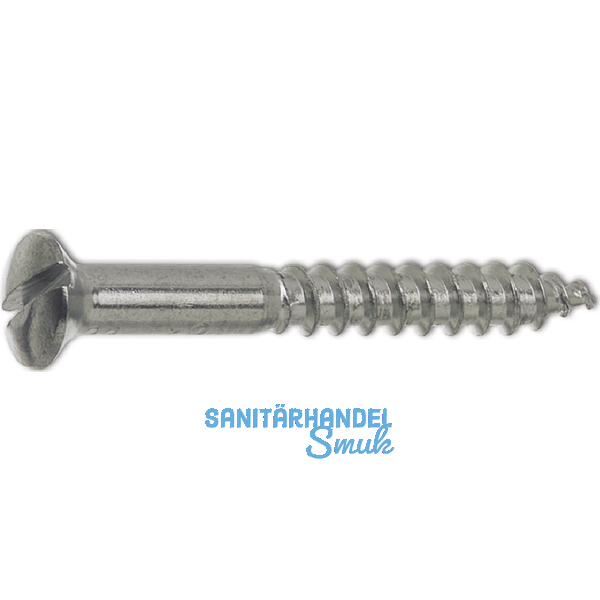 DIN 95 5.0 x 50 Messing verchromt Holzschraube Linsensenkkopf mit Schlitz