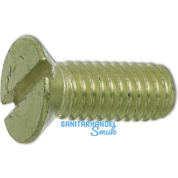 ~ISO2009 M 6x 10 Messing blank Senkschraube mit Schlitz (DIN 963A)