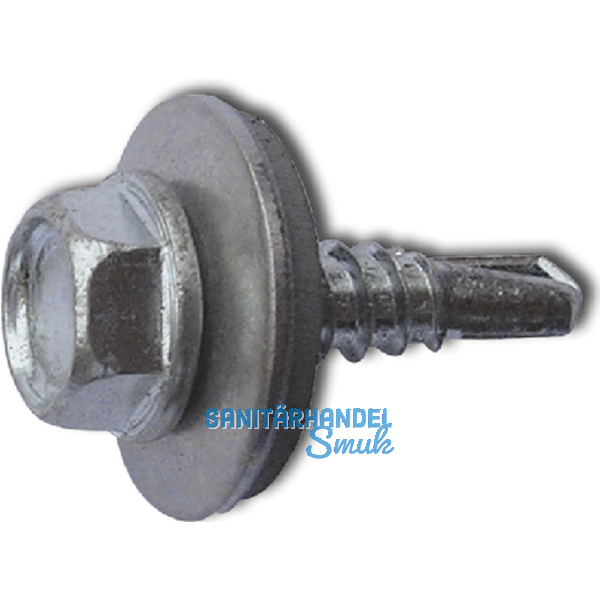 DIN7504K 6.3x 19 verzinkt Sechskantbohrschraube mit Scheibe  19 mm