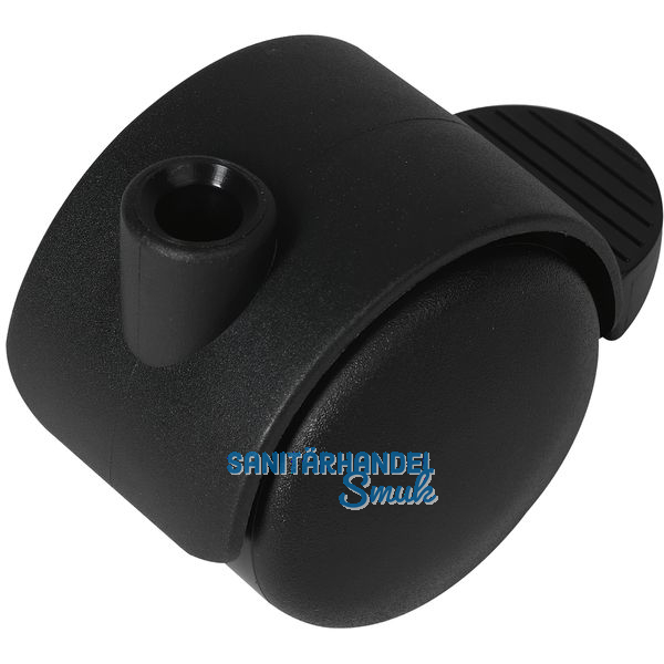 Doppelrolle Duo Laufflche hart/mit Bremse, Kunststoff schwarz, 50mm, 50kg