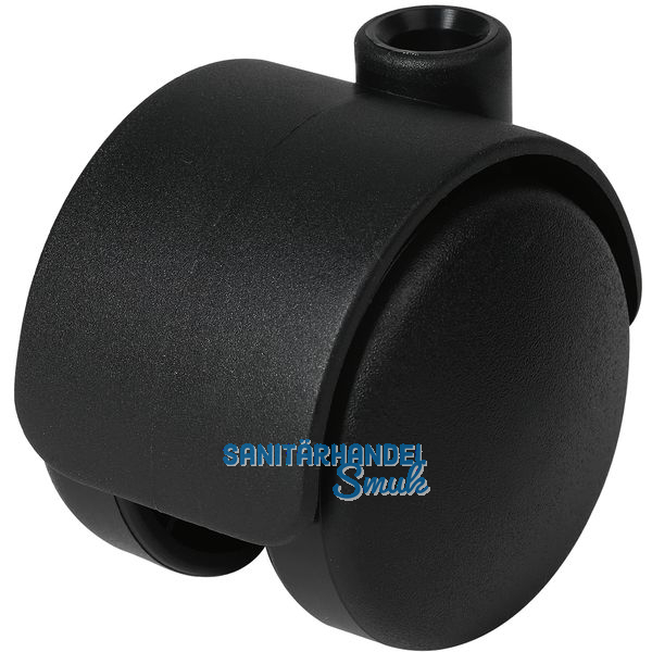 Doppelrolle Duo Laufflche hart, Kunststoff schwarz, 50mm, 50kg