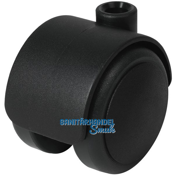 Doppelrolle Duo Laufflche weich, Kunststoff schwarz/grau, 50mm, 50kg