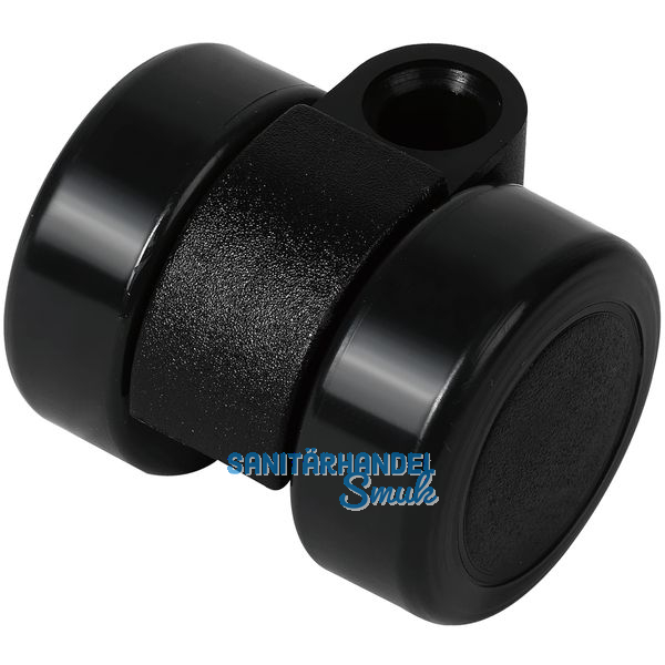 Doppelrolle Mini Laufflche weich, Kunststoff schwarz/grau