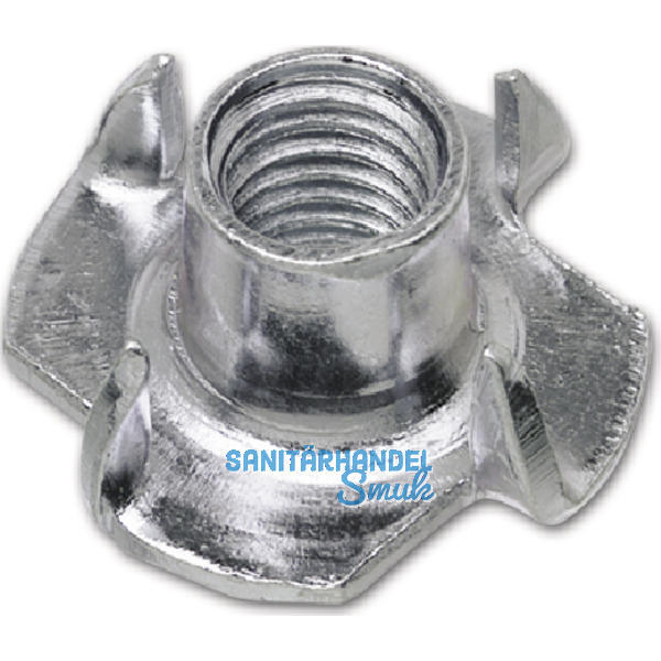 Einschlagmutter M10x13 verzinkt mit 4 Einschlagspitzen