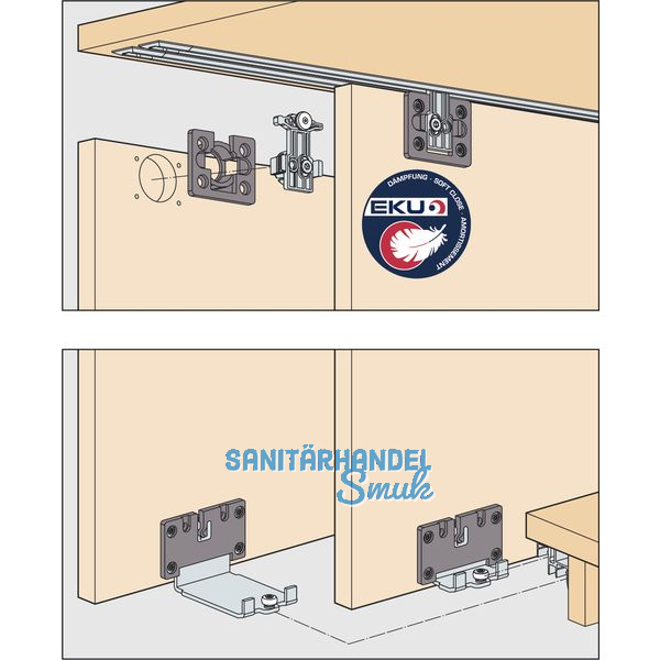 EKU CLIPO 26 H MS Beschlgegarnitur, 2 Tren