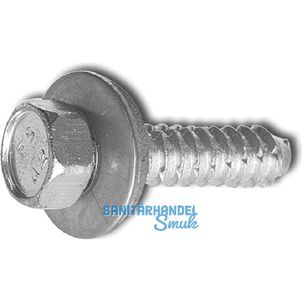 Fassadenschraube stumpf 6.3x 45 Edelstahl A2 Neoprensch.  16 mm mit Zulassung