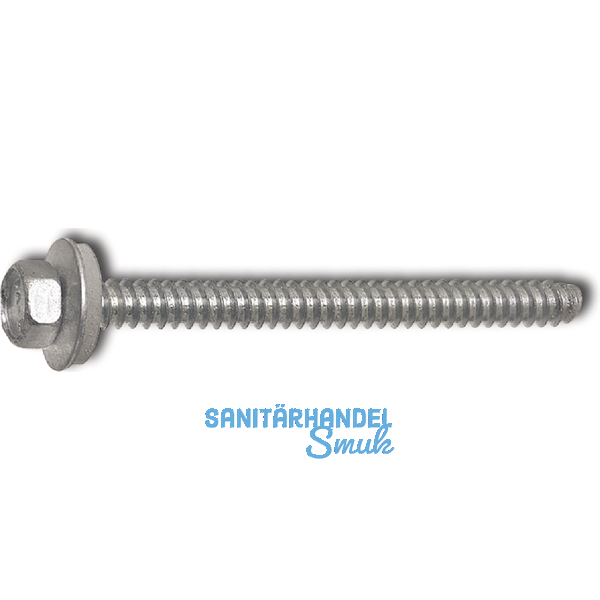 Fassadenbauschraube stumpf 6.3x 90 verzinkt mit Neoprendichtscheibe  16 mm