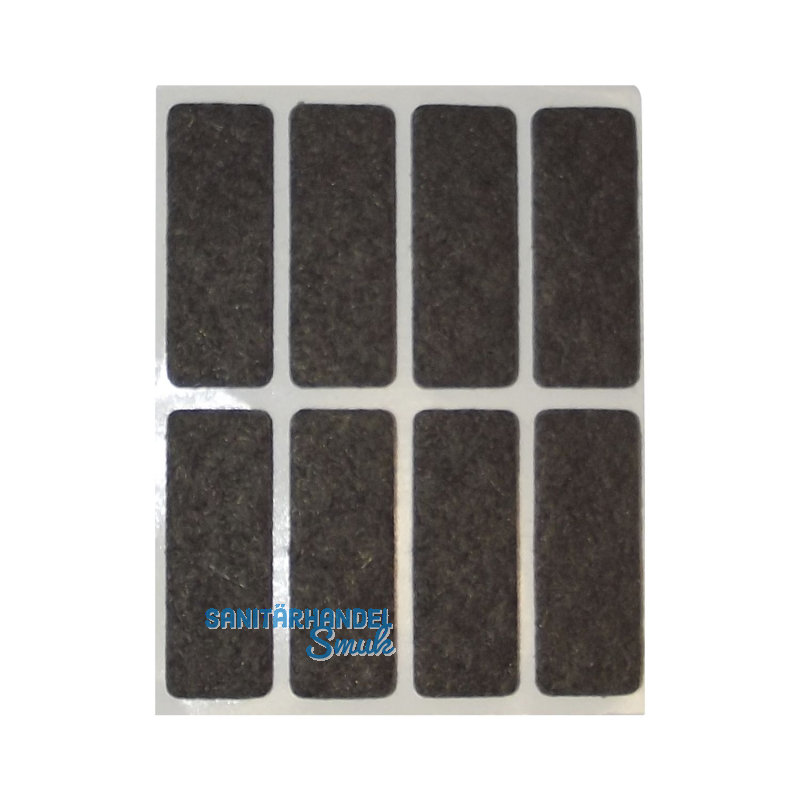 Filzgleiter rechteck, 44x16, Materialstrke 3 mm, selbstklebend, braun, Inhalt 8