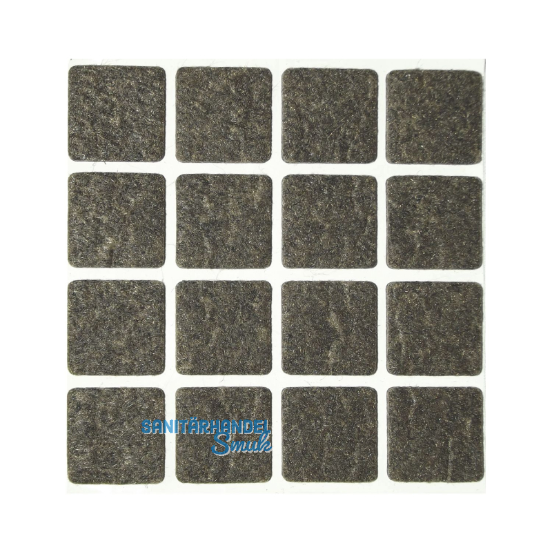 Filzgleiter quadrat, 22x22,Materialstrke 3 mm, selbstklebend, braun, Inhalt 16