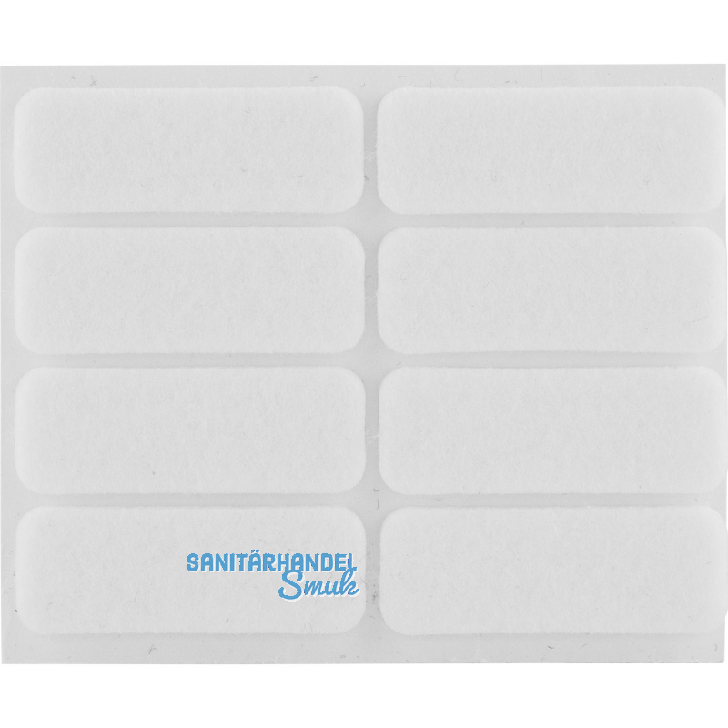 Filzgleiter rechteck, 44x16, Materialstrke 3 mm, selbstklebend, wei, Inhalt 8