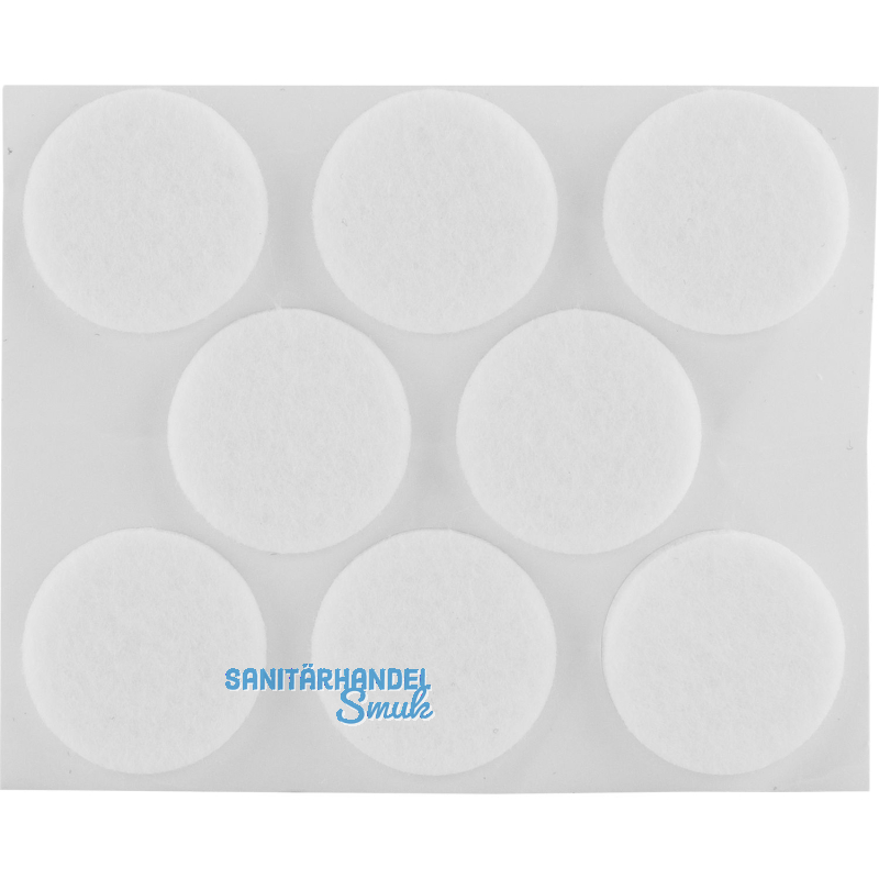 Filzgleiter rund, 28,Materialstrke 3 mm, selbstklebend, wei, Inhalt 8 ST