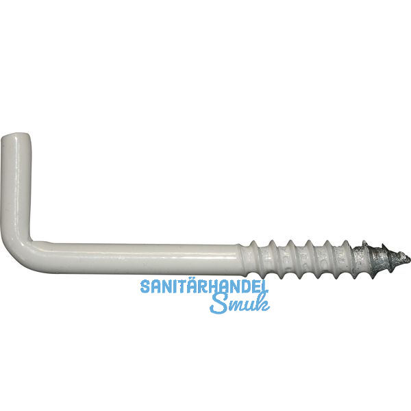 Schraubhaken mit Holzgewinde 3.8x50 Stahl wei-beschichtet