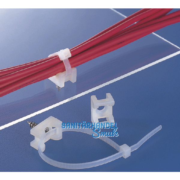 Befestigungssockel für Kabelbinder 8 mm zum Schrauben und Nieten