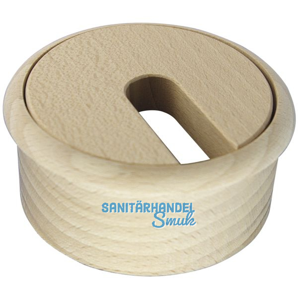 Kabeldurchgang rund, Holz, Buche roh