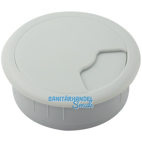 Kabeldurchgang rund, Einbau  60 mm, Kunststoff hellgrau