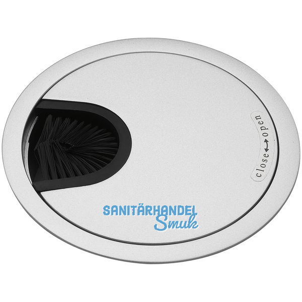 Kabeldurchgang rund, mit Staubschutzbrste, Zamak silber RAL 9006