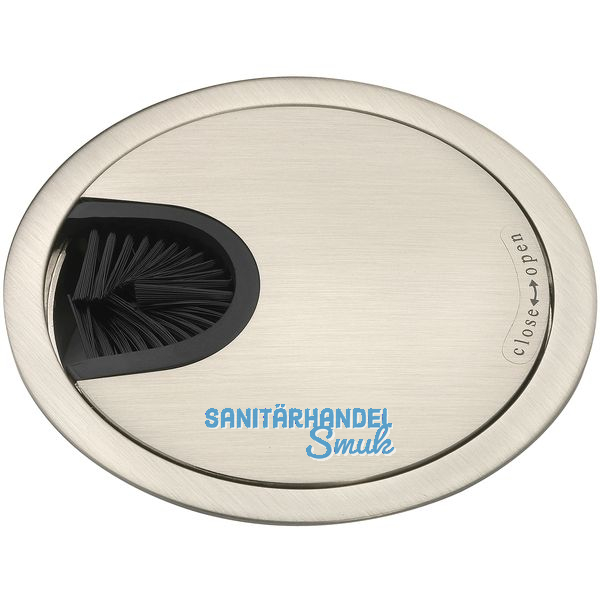 Kabeldurchgang rund, mit Staubschutzbrste, Zamak Edelstahl Effekt