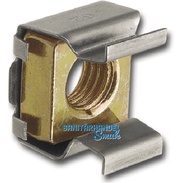 Kfigmutter M 6 R083-25 Kfig: Edelstahl 1.4310, Mutter: Stahl verzinkt