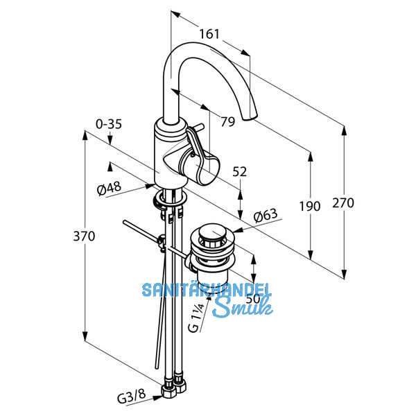 KLUDI Waschtisch-Armatur Bingo Star druckfest, Chrom