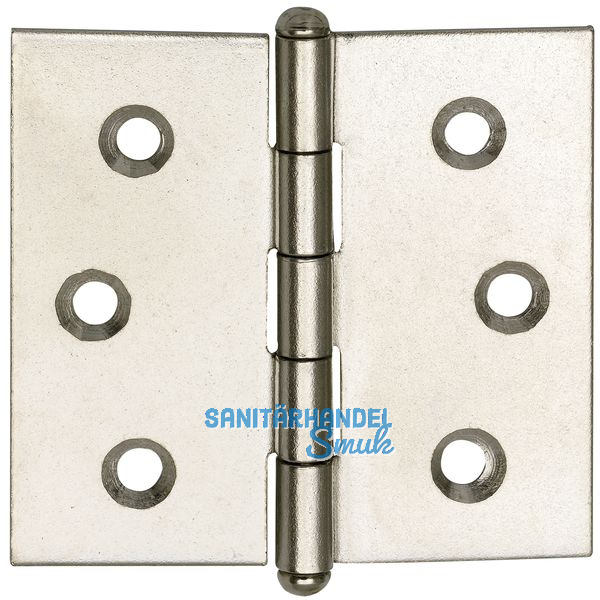 Knopfscharnier - leichte Ausfhrung 50x50x1 mm, Stahl glanzvern.