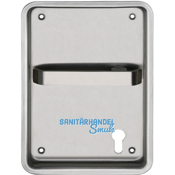 Turnhallenmuschel, 170 x 240 mm, links, PZ 72 mm, VK 9 mm, Edelstahl matt