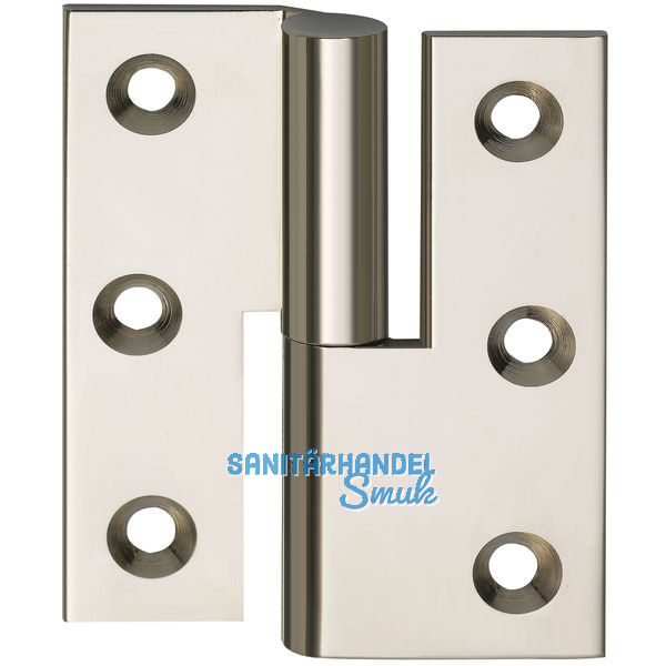 Mbelband Krpfung B, links, 50x40 mm, Messing vern. poliert