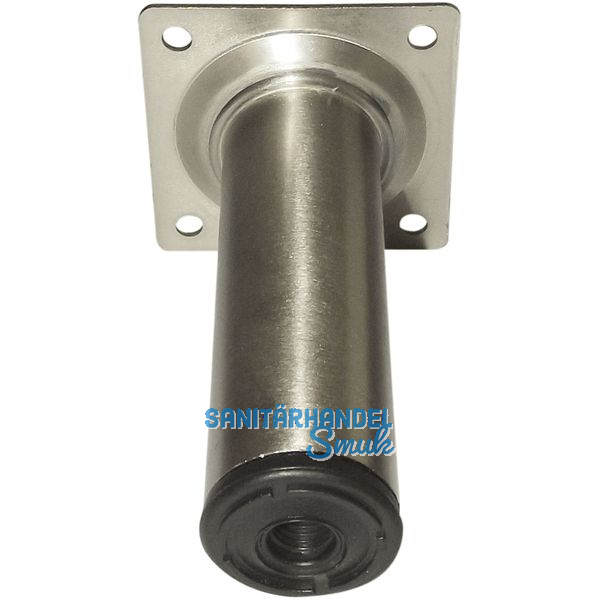 Mbelfu Rundrohr  30 mm, Lnge 200 mm, Stahl Edelstahl Effekt