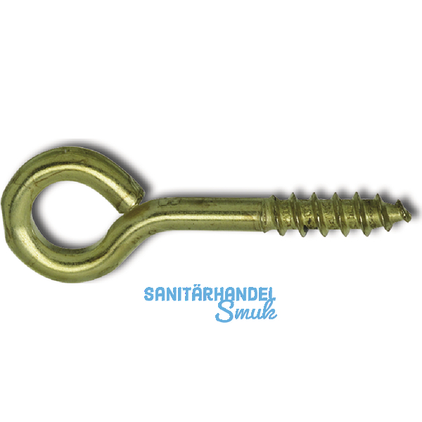 Ringschraube mit Holzgewinde 4x12 Stahl vermessingt