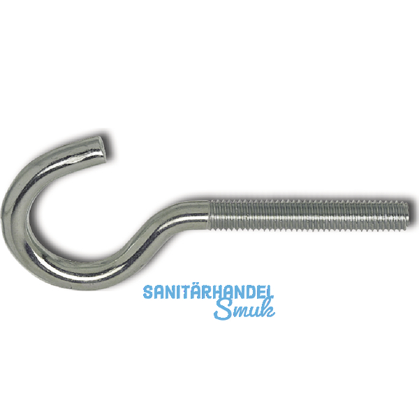 Schraubhaken mit metrischem Gewinde gebogen M 5x60 verzinkt-blau