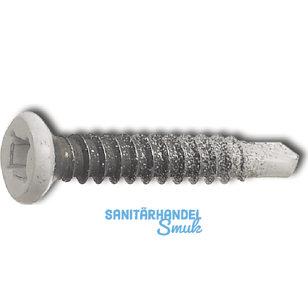 SFS-SR2 Armierungsschraube 4.2x25 PH 2 verzinkt Kopf nach RAL9016 wei besch.