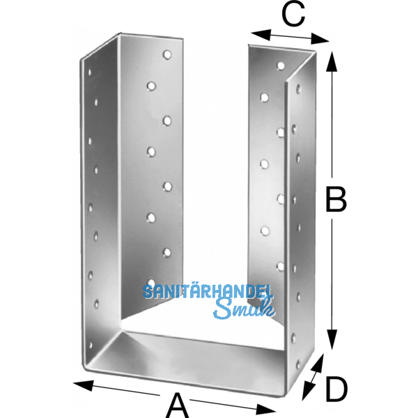 SIMPSON Balkenschuh BSDI 180x220 feuerverzinkt innenliegend mit Zulassung