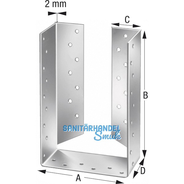 SIMPSON Balkenschuh BSIL 100x230 feuerverzinkt innenliegend mit Zulassung