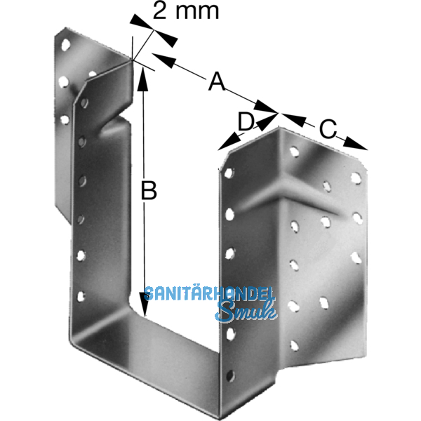 SIMPSON Balkenschuh BSS 100x170 feuerverzinkt aussenliegend mit Zulassung