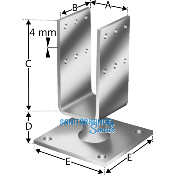 SIMPSON Sttzenfuss PTB48G feuerverzinkt