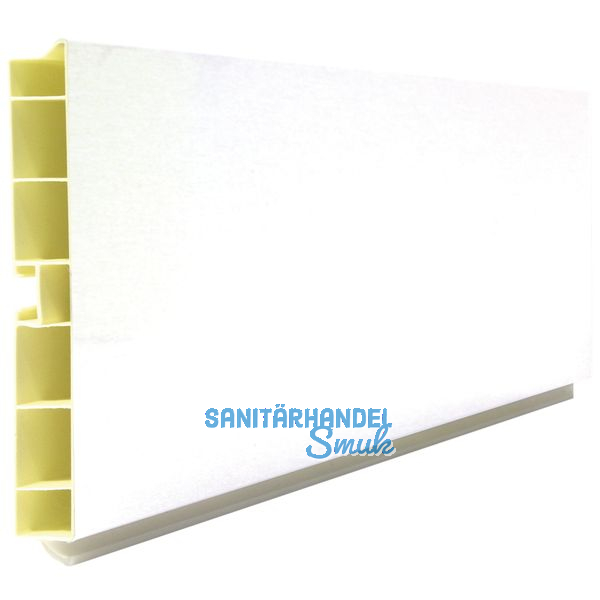 Sockelblendenprofil Kunststoff H:120mm; L: 4000mm; wei hochglanz foliert