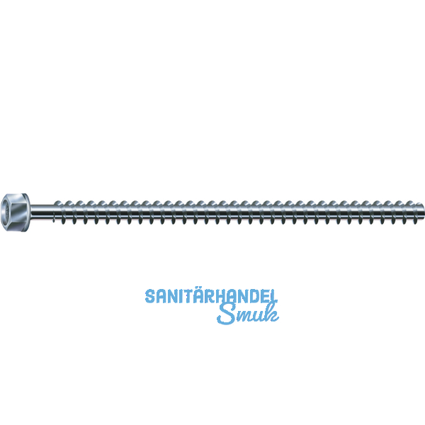 SPAX-Gewindestange 16x1000 verzinkt-blau mit Sechskantkopf und Bund