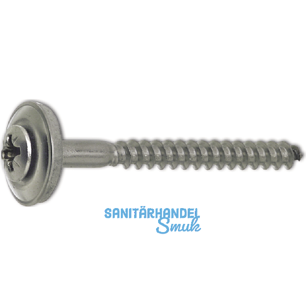 Spenglerschraube 4.5x 35 Pozidriv 2 Edelstahl A2 mit Dichtscheibe  15mm vormont