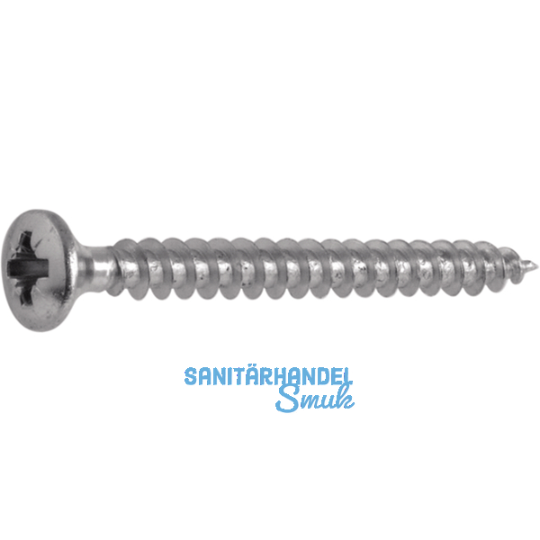 Spanplattenschraube Linsensenkkopf 3.5x 25 Vollgewinde Pozidriv 2 Edelstahl A2