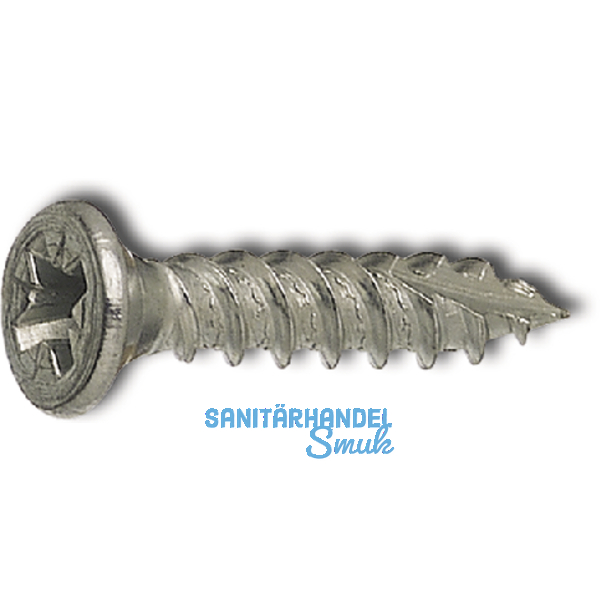 Spanplattenschraube Senkkopf 4.0x 20 Vollgewinde Doppelganggewinde verzinkt-blau