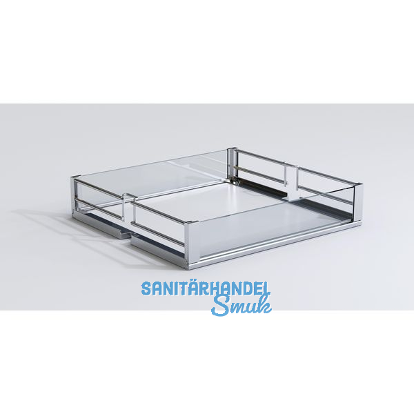 VAUTH-SAGEL HSA PREMEA Artline Korb KB300, silberfarbig/MDF grau/Glas satiniert