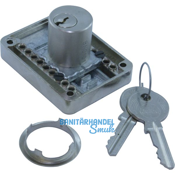 JuNie 2828 Zylinder-Kastenschloss Sperre BN 0105, Zylinder Messing vern. matt