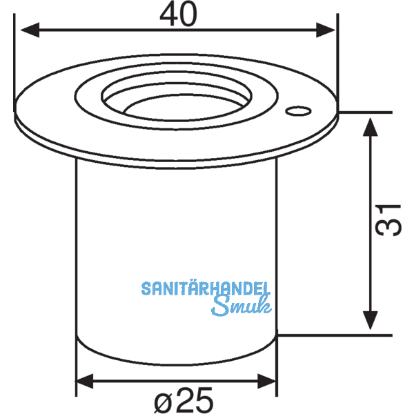 Bodenbuchse verstellbar, 05.194, Messing verzinkt