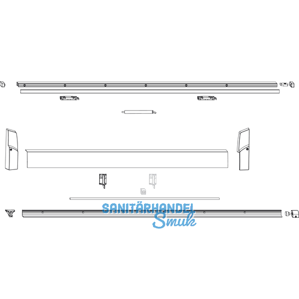 MACO SKB-S/SE/Z/PAS Profil-Set Gr.1, FFB 620-900 mm, L=1930 mm, silber