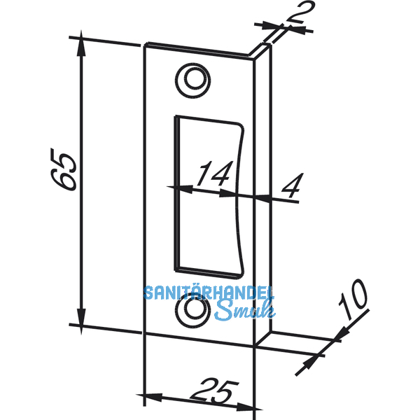 Winkelschlieblech 10.401, Falztiefe 24 mm, Aluminium silber eloxiert