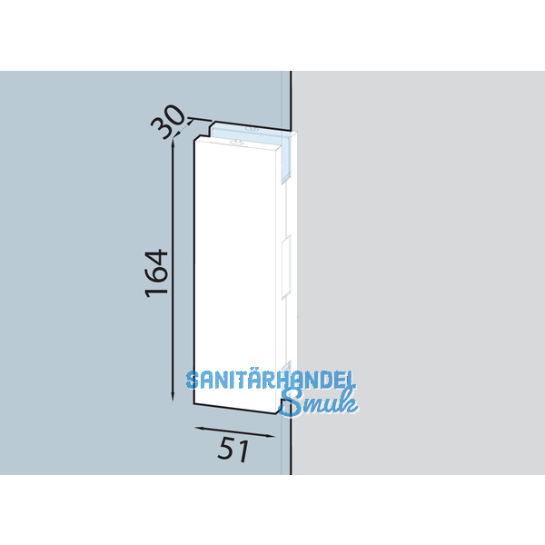 Gegenkasten GK 50 fr Mittel und Eckschloss, Edelstahl 03.220