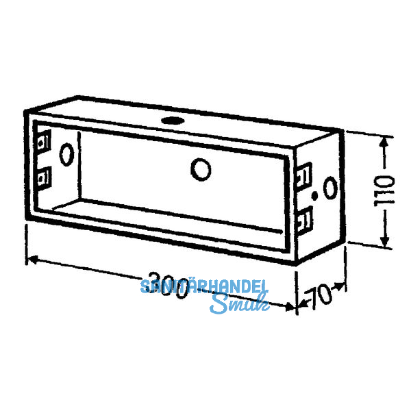 Abdeckkasten 300/110/70, Stahl verzinkt