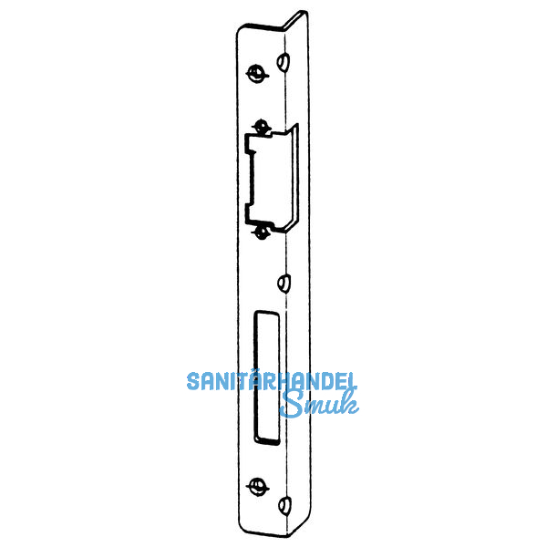 Winkelschlieblech zu KFV AS f. Falle u. Riegel, Falz 4 mm, links, verz. silber