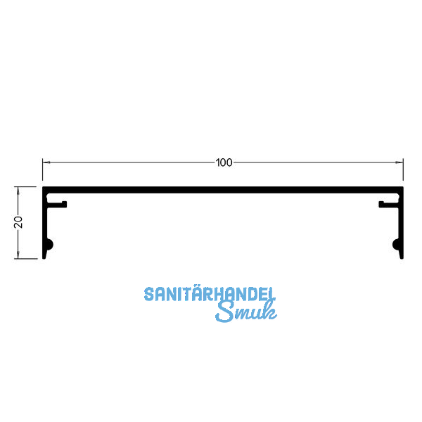 Abdeckprofil P 2020, Aluminium blank