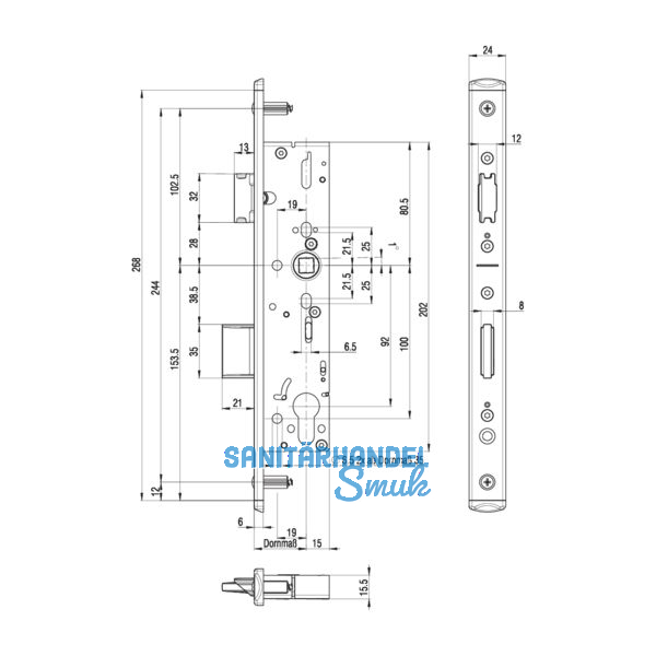Fluchttrschloss 1826,Fallenfest.1-flg. Funkt. E/EN179/1125, DM 35, Edelstahl